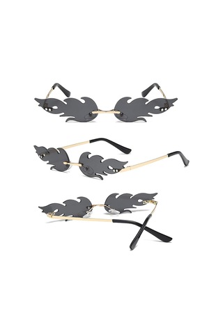 Unisex Yetişkin Moda Güneş Gözlüğü 3 Parça Çerçevesiz Aynalı Camlar B Çok Renkli