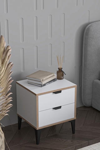 Arden 2 Çekmeceli Komodin Beyaz