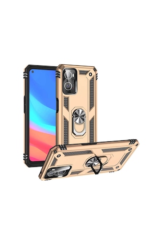 Oppo A36 Kılıf Zore Vega Yüzüklü Standlı Zırh Kılıf