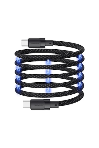 Essager 1 Metre Pd 100w Manyetik Süper Hızlı Type C To Type C Şarj Data Kablosu, Akım, Isı Korumalı
