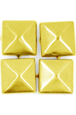 Süs Tırnaklı Altın Renk Çakma Kare Piramit 7 Mm 20 Adet Metal Trok