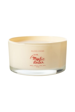 Mudo Home Mystıc Amber Yatay Mum Sarı