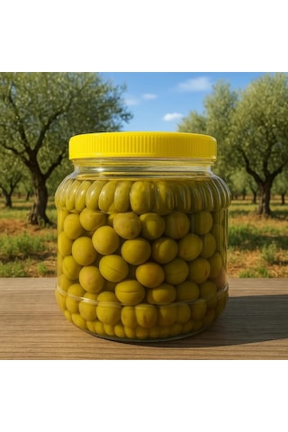 1 Kg Yeşil Kırma Zeytin Edremit - 1 Numara