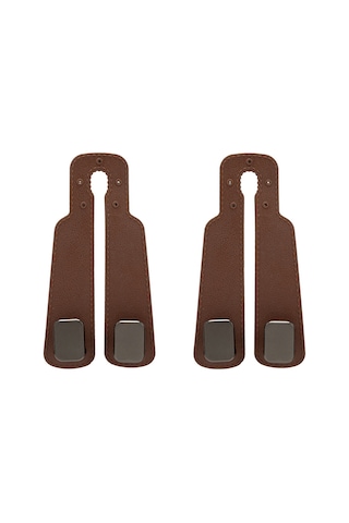 Konesam Araç Sandalye Arkası Çift Kanca - Telefon Tutucu Ve Saklama Fonksiyonu - Yumuşak Silikon - 2 Adet - Açık Kahverengi Diğer