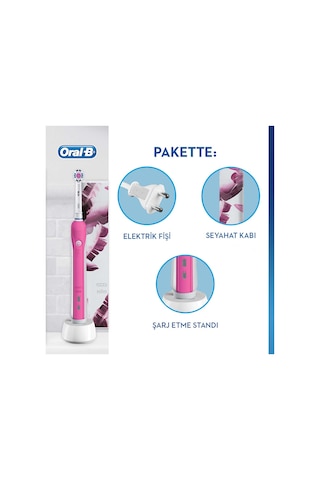 Oral-B Pro 1 750 Şarj Edilebilir Diş Fırçası + Seyahat Kabı Pembe