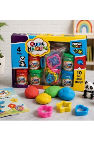 Nova Color Maxi Oyun Hamuru Yumuşak Dokulu Canlı Renkler 3+ Yaş Çok Renkli