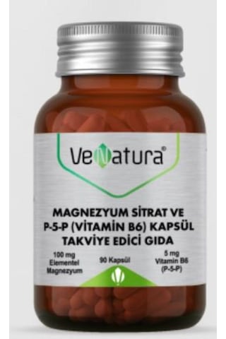 Venatura Magnezyum Sitrat ve P5p Vitamin B6 90 Kapsül