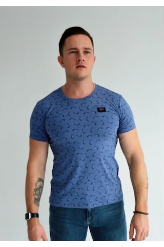 Paul&shark Erkekler İçin Bombeli Günlük Fildişi Yunuslu Tişört 159638927 Grayish-blue