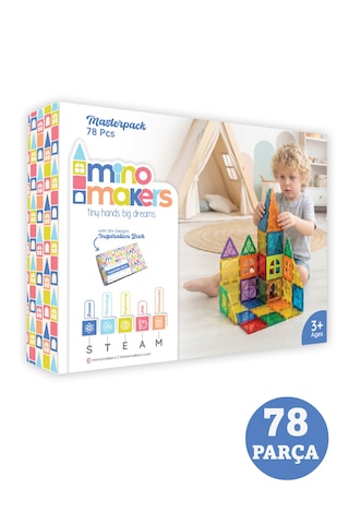 Mino Makers 78 Parça Manyetik Bloklar Mıknatıslı Bloklar Oyuncak