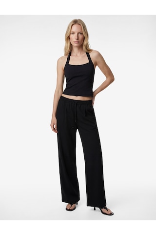 Koton Regular Fit Viskon Karışımlı Beli Bağcıklı Pileli Pantolon Siyah 6sak30027ek Siyah