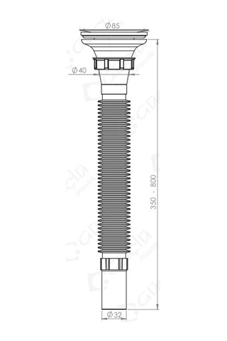 Güçlü Körüklü Geniş Sifon 85 32 Lüx Körüklü Inox Paslanmaz Çelik Süzgeç