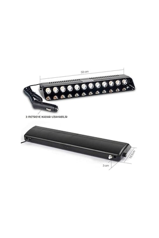 S12 12V Çakmaklık Girişli Cam Içi Vantuzlu Polis Çakar Ledi