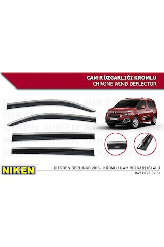 Citroen Berlingo Kromlu Cam Rüzgarlığı 2019 Sonrası 4,lü