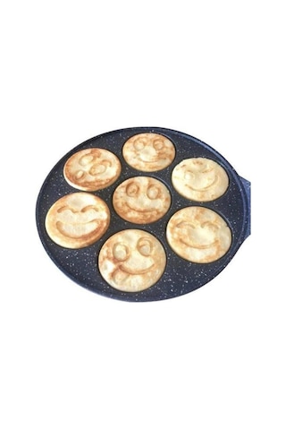 Döküm Granit Kaplama Emoji Pankek Tavası Pancake Siyah 28cm