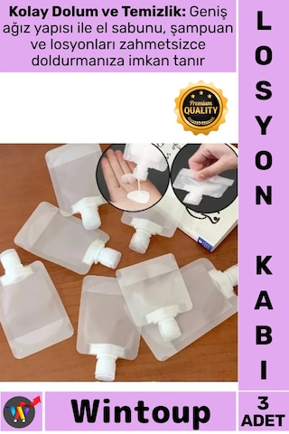 Krem Seyahat Sızdırmaz Boş Kozmetik Şişesi Tekrar Kullanılabilir 3 Adet 100 Ml Krem Şampuan Kabı Çok Renkli