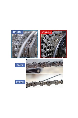 Bisiklet Zincir Dişlisi Koruyucu Pas Sökücü Temizleme Fırçası Aparatı Bakım Seti 4 Parça Mavi - Siyah