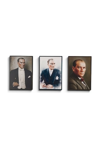 Hediyelik Atatürk Ahşap Magnet Seti 3 Adet - No:3 Kaliteli İşçilik Özel Baskı