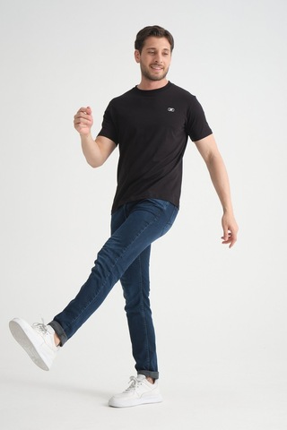 Shooter Sportwear Shooter Erkek T-shirt Nefes Alabilen Esnek Pamuklu Kumaş Regular Kalıp Minimal Logolu Siyah
