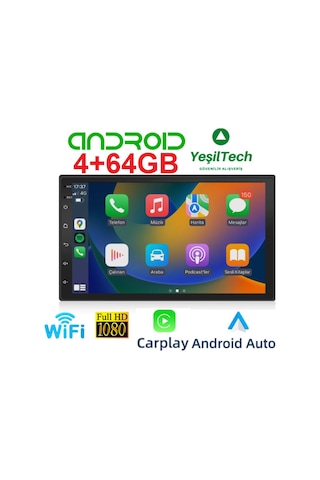 7 Inc Android Multimedya 4gb Ram 64gb Hafıza Hd Ips Ekran Double Teyp+ Ahd Park Kamerası  9"