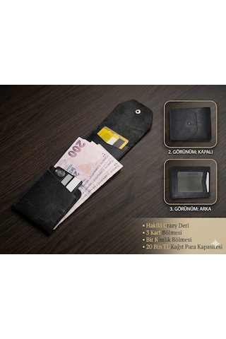 Aldorya %100 Hakiki Crazy Deri Minimalist Akıllı Cüzdan Fonksiyonel Ve Şık Tasarım Unisex Siyah Aldorya %100 Hakiki Crazy Deri Minimalist Akıllı Cüzdan Fonksiyonel Ve Şık Tasarım Unisex Siyah