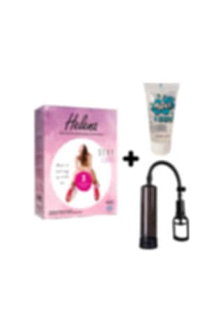 Truva Shop Helena 3 Işlevli Kaliteli Şişme Bebek + Penis Vakum Pompas + Jel