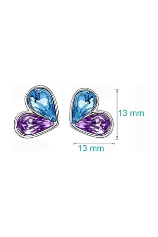 Kristal Taşlı Renkli Yusufçuk Kolye Küpe Seti Çok Renkli