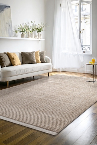 Yalın Microfiber Bukle Dokuma Halı Antre Hol Kesme Halı Yolluk 5771 Krem Bej Bej