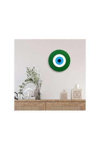 Minimalist Yaprak Yeşili Nazar Boncuğu El Yapımı Ahşap Büyük Naza 08395219