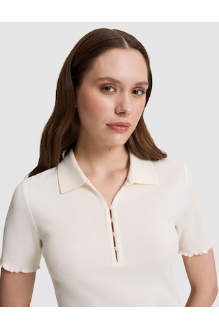 Pierre Cardin Kadın Ekru Tişört 50325457-vr019