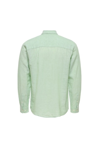 Only & Sons Onscaıden Lıfe Ls Solıd Lınen Blend Noos Erkek Yeşil Gömlek - 22012321