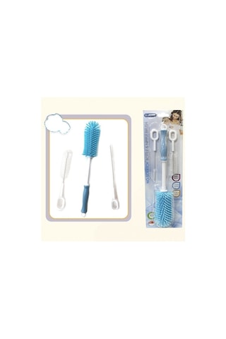 Flybuy Adet Yumuşak Bebek Biberon Ve Pipet Fırçası Temizleme Seti - Pembe/mavi