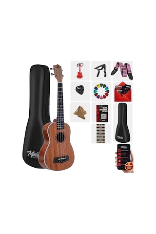 Maxword Mu-21 Pro Yüksek Kaliteli Maun Soprano Ukulele Seti
