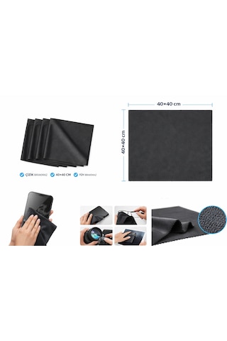 4 Adet Büyük Boy Xxl Mikrofiber Gözlük Tablet Telefon Temizleme Mendili 40 40 Cm