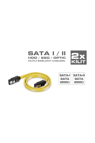 Navidata 50cm Kilitli Serial Ata Sata Data Kablo Klipsli 10 Adet