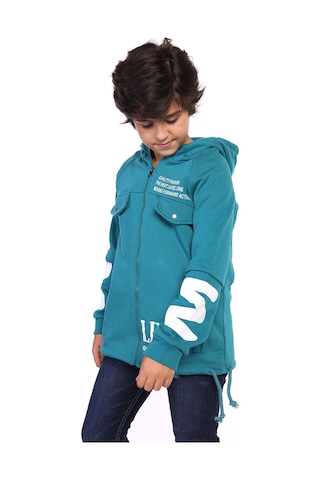 Toontoy Kids Toontoy Erkek Çocuk Kapüşonlu Baskılı Hırka Antrasit Melanj