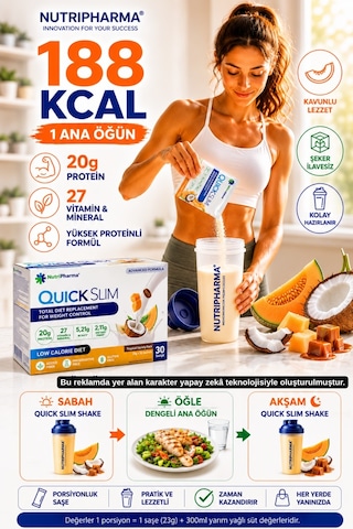 Quick Slim Öğün Tozu, Tropikal Karışık Kutu, 30 Saşe