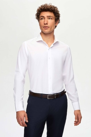 D'S Damat Ds Damat Slim Fit Beyaz Italyan Yaka Dar Kesim Klasik Kravatlık Uzun Kollu Kolay Ütülenebilir Nefes 2HF02ORT5185 Beyaz