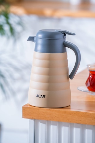 Acar Karat X Paslanmaz Çelik Boğum Detaylı Termos Bej - 1.5 L Bej