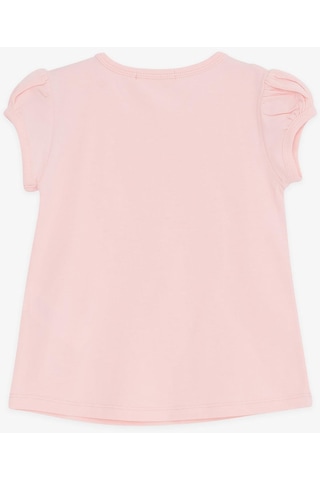 Breeze Kız Bebek Tişört Çiçek Nakışlı 9 Ay-3 Yaş, Pembe-pembe Pembe