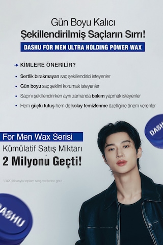 Ultra Güçlü, Kalıntı Ve Beyazlık Bırakmayan, Besleyici Dashu For Men Ultra Holding Power Wax 15ml
