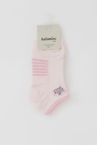 Katamino Kız Çocuk Patik Çorap Sevgi Temalı Yazı Baskılı 3-8 Yaş, Pembe