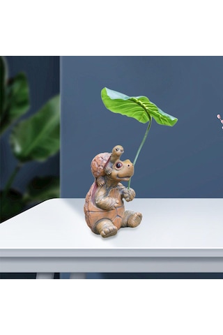 Homyl Kaplumbağa Şekilli Heykel Dekoratif El Yapımı Süs