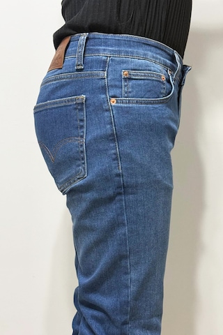 Hacker Denim Dmctekstil Erkek 1020 - Yüksek Bel Rahat Kesim Boru Paça Jean Pantolon Koyu Mavi