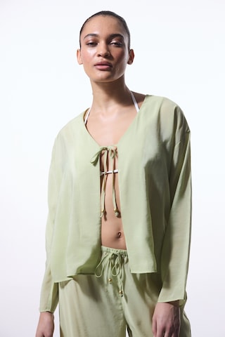 Penti Açık Yeşil Mindy Bağlama Detaylı V Yaka Oversize Kimono Lg13