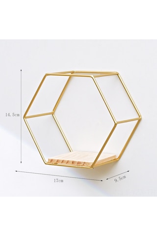 Yaozixa Altın Mini Altıgen Duvar Sıralaması - Ev Dekorasyonu Ve Depolama İçin Pratik Demir Çelik Duvar Rakımı Altın