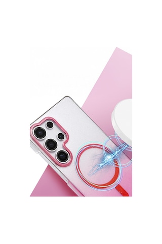 Samsung Galaxy Uyumlu S24 Ultra Glossy Magsafe Kapak - Çöl Titanyum