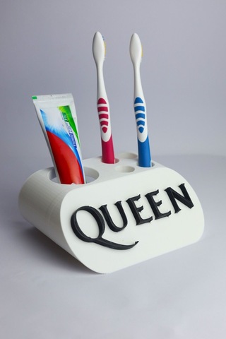 Queen - Dekoratif Diş Fırçalık Beyaz