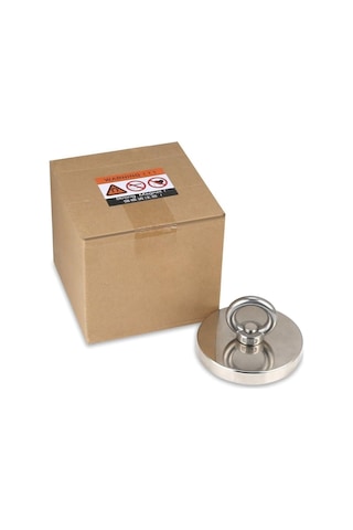 Dünya Magnet Süper Güçlü Halkalı Büyük Neodyum Pot Mıknatıs, 60mm Çap, Dekorasyon Mıknatıs Magnet Fishing