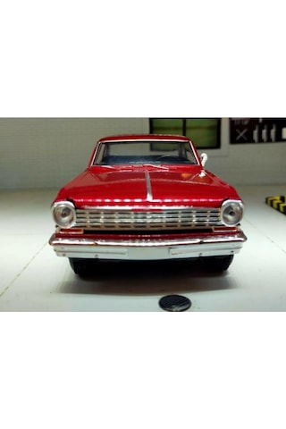 New Ray Koleksiyon 1 / 24 Ölçek 1964 Chevy Nova Ss Kırmızı Model Metal Araba