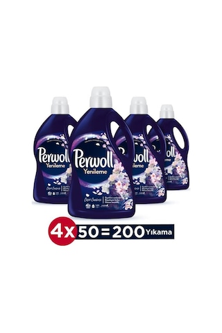 Perwoll Çiçek Cazibesi Koyu Renkler için Sıvı Çamaşır Deterjanı 200 Yıkama 4 x 2750 ML